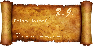 Raits József névjegykártya